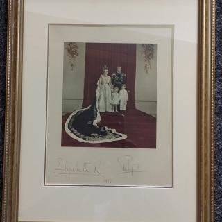 Signed Coronation portrait of Queen Elizabeth II & Prince Philip 1953