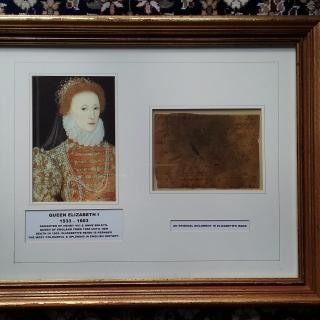 Queen Elizabeth I signed note