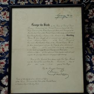 George VI & Queen Mary signed appointment