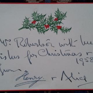 Signed card by Prince Henry Duke of Gloucester & Lady Alice