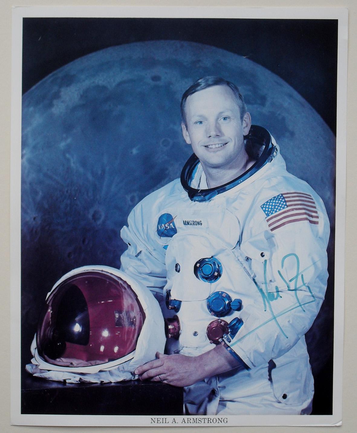 Authentically signed photo of Neil Armstrong. Comes with a Letter of Authenticity from the world's foremost space authenticator - Steve Zarelli. Obtained from Armstrong from his home in Lebanon, Ohio.