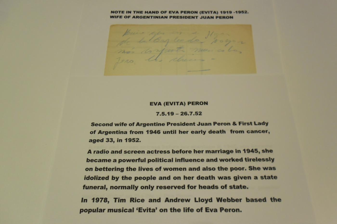 Historical Documents, Evita Peron