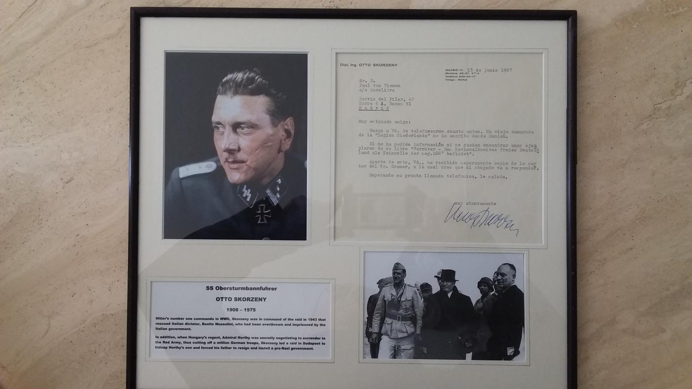 Typed letter in Spanish by Sturmbannfuhrer Otto Skorzeny