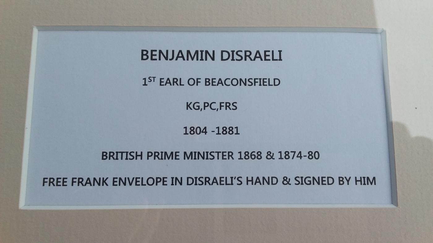 Benjamin Disraeli Free Front envelope