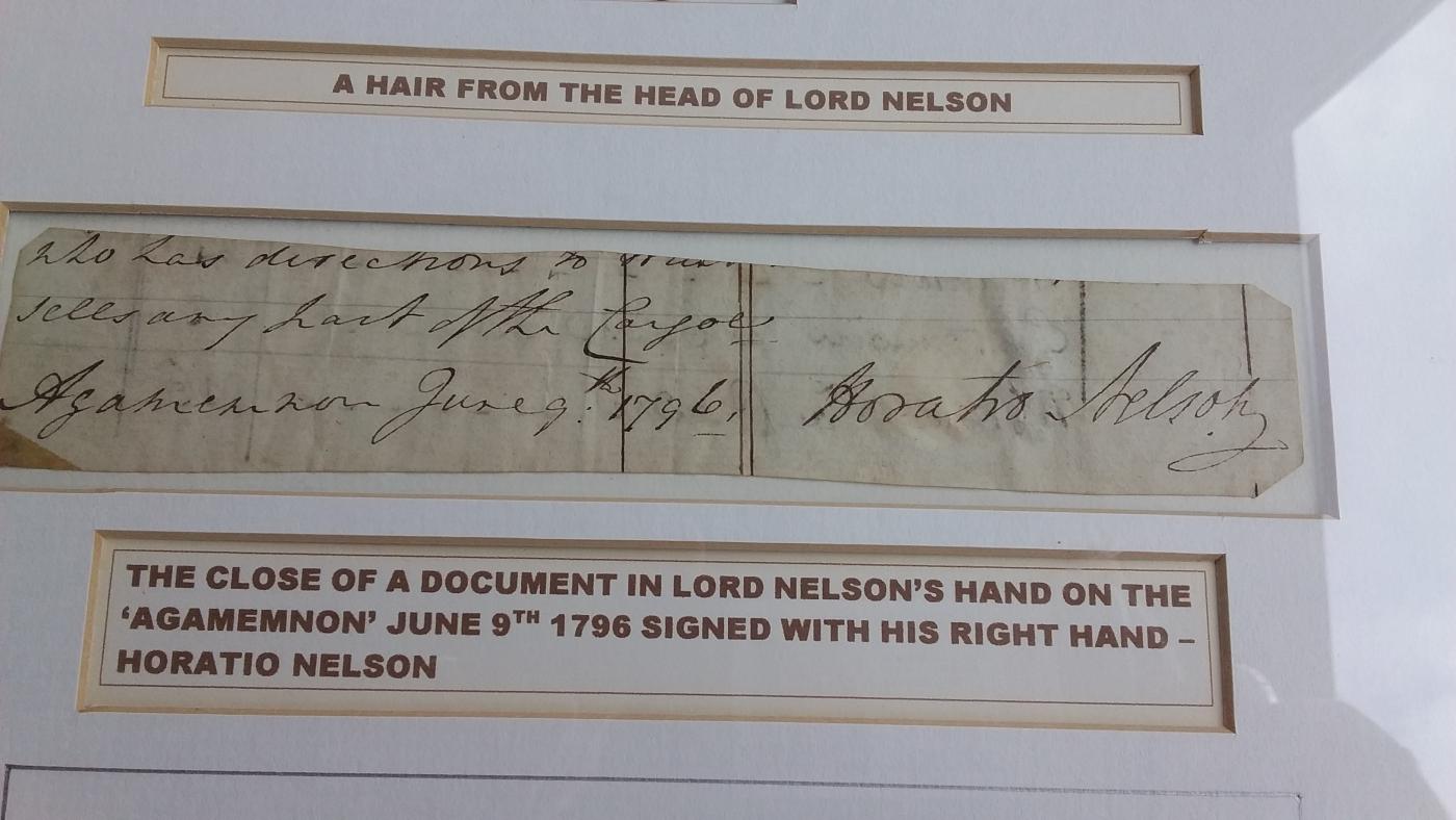 Lord Nelson signature and writing