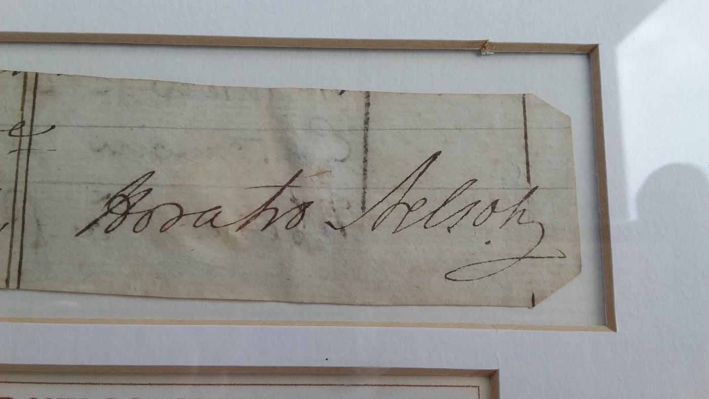 Horatio Nelson signature