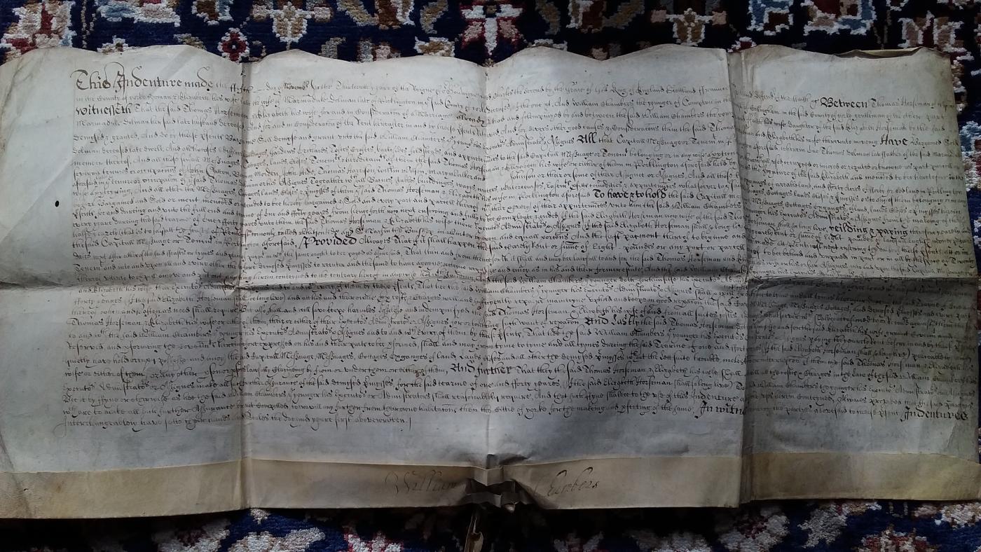 Legal document  from reign of Charles I in 1661