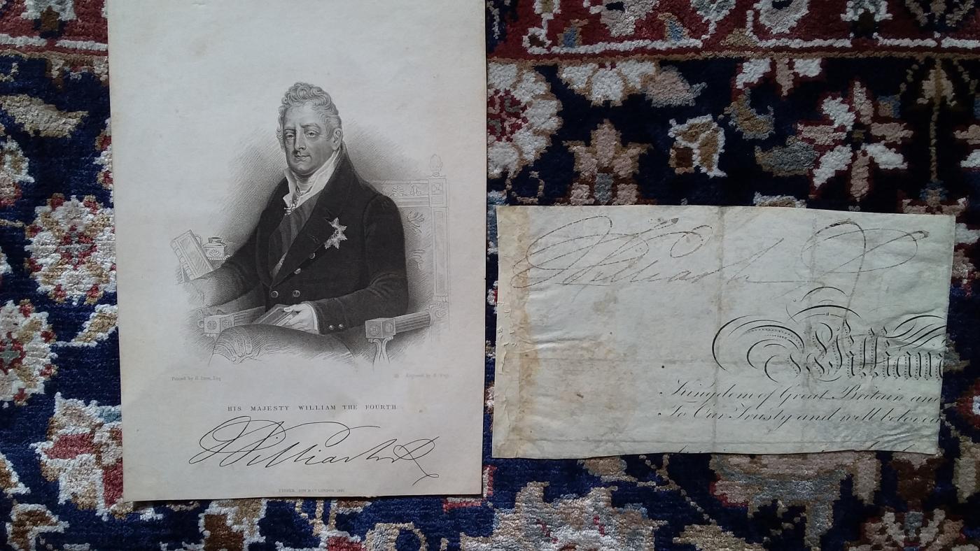 King William IV signature on vellum