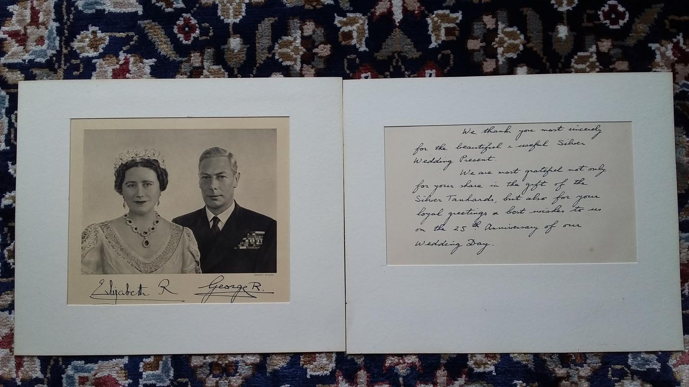 Letter from King George VI & Queen Elizabeth c1948