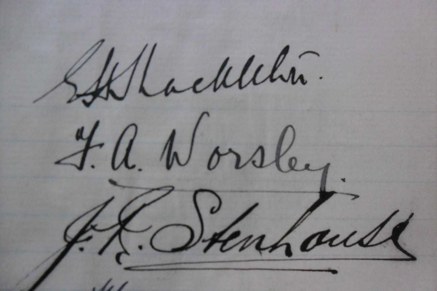 Sir Ernest Shackleton, Frank Worsley and Joseph Stenhouse autographs -rare